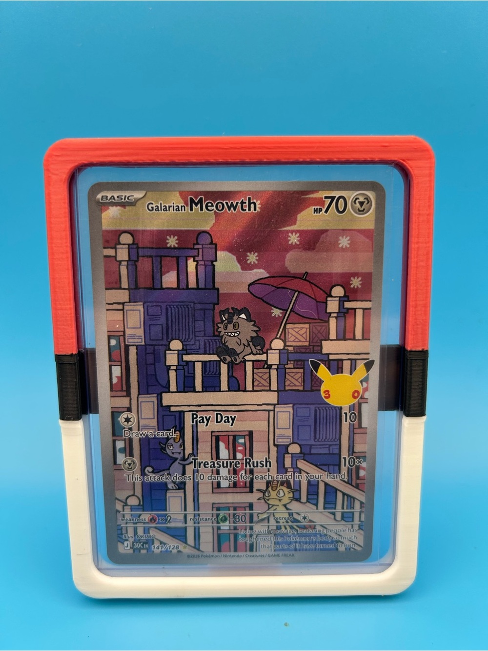 Galarian Meowth Pokémon Card 30th anniversary